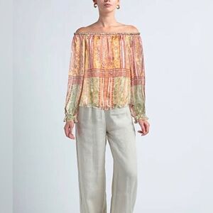 Hale Bob off the shoulder silk top